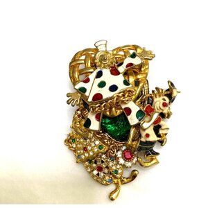 Babe Fables Pendant Art Dede Mergele Signed Macy Clowns Circus Carnival